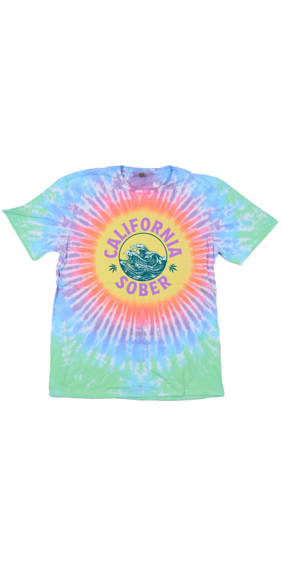 California Sober Wave Tie Dyed T-Shirt