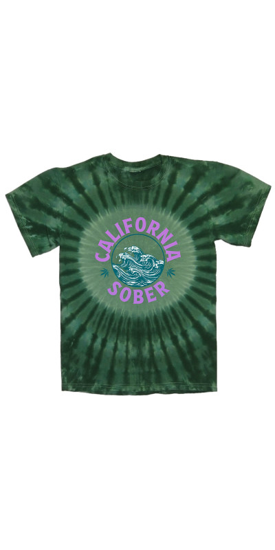 California Sober Wave Tie Dyed T-Shirt