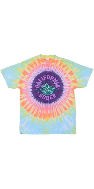 California Sober Wave Tie Dyed T-Shirt