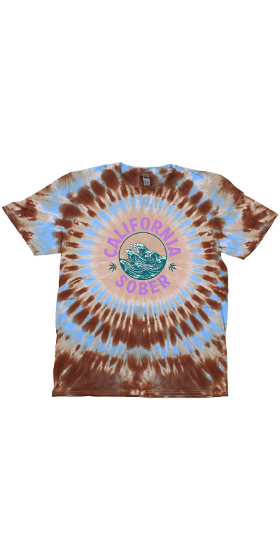 California Sober Wave Tie Dyed T-Shirt