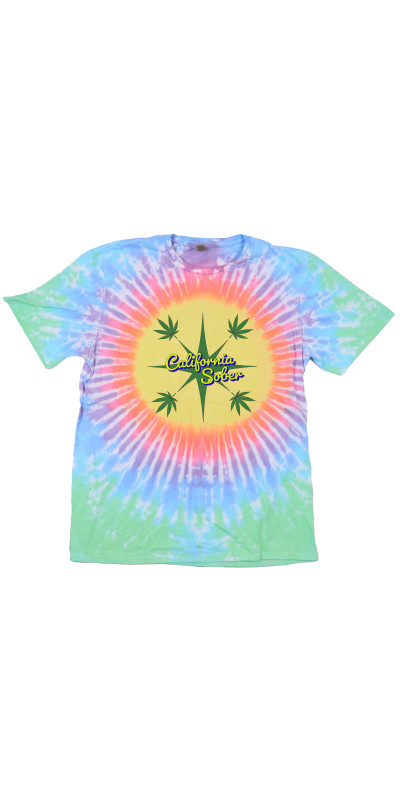 California Sober Leaf Tie Dyed T-Shirt