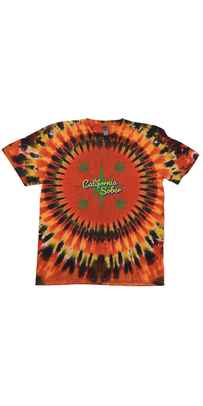 California Sober Leaf Tie Dyed T-Shirt