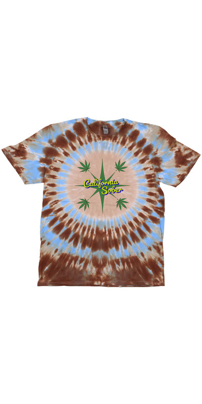 California Sober Leaf Tie Dyed T-Shirt