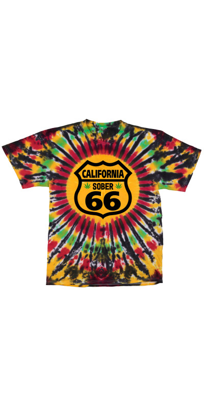 California Sober Rt 66 Tie Dyed T-Shirt
