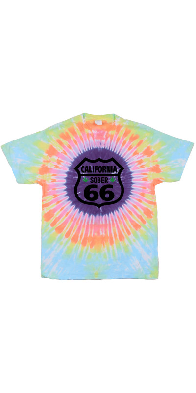 California Sober Rt 66 Tie Dyed T-Shirt