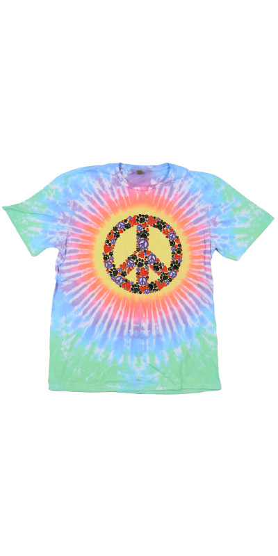 Peace Love and Paws Tie Dyed T-Shirt