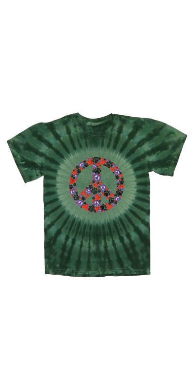 Peace Love and Paws Tie Dyed T-Shirt