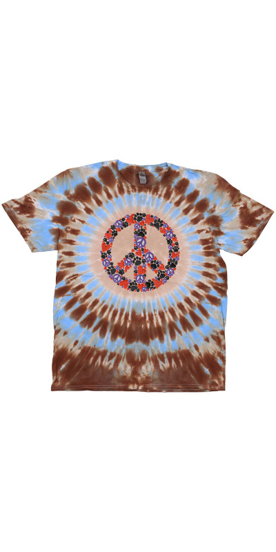 Peace Love and Paws Tie Dyed T-Shirt