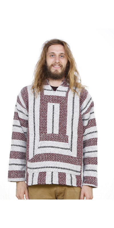 Baja Joe Pull Over Hoodie Burgundy SMALL ONLY