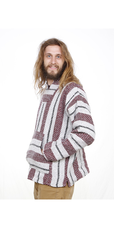 Baja Joe Pull Over Hoodie Burgundy SMALL ONLY