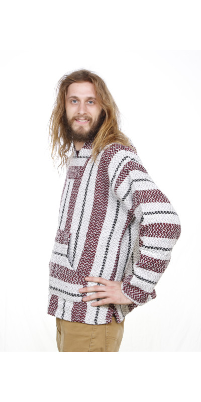 Baja Joe Pull Over Hoodie Burgundy SMALL ONLY