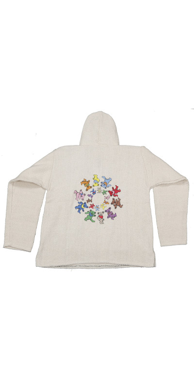Grateful Dead Baja Pull Over Hoodie Natural Circle Bear