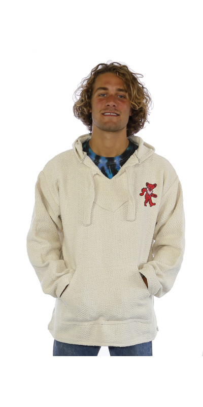Grateful Dead Baja Pull Over Hoodie Natural Circle Bear