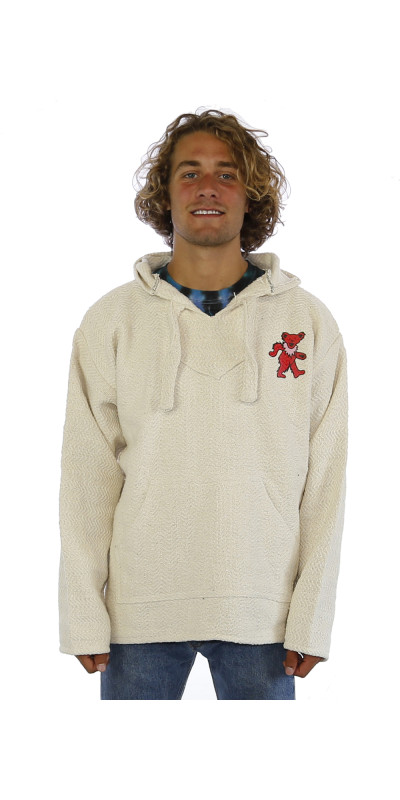 Grateful Dead Baja Pull Over Hoodie Natural Circle Bear
