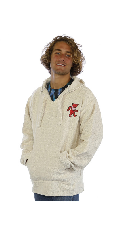 Grateful Dead Baja Pull Over Hoodie Natural Circle Bear