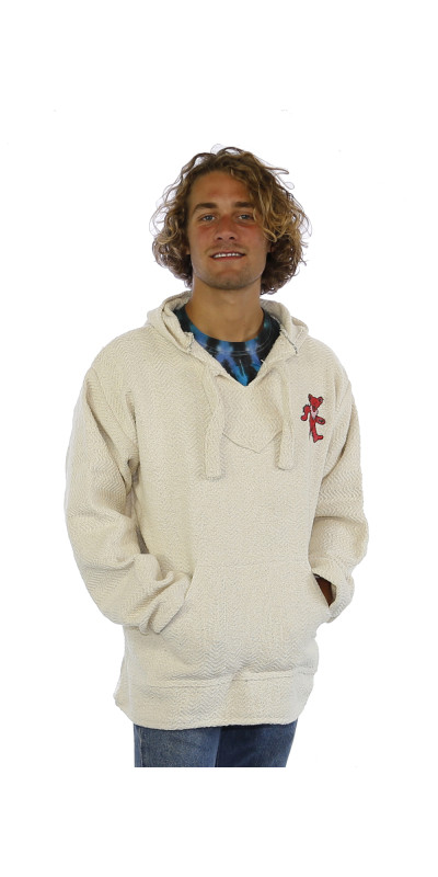 Grateful Dead Baja Pull Over Hoodie Natural Circle Bear