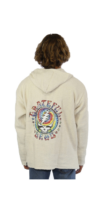 Grateful Dead Baja Pull Over Hoodie Natural Tie Dye SYF