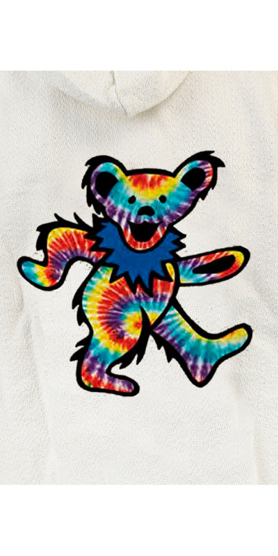 Grateful Dead Baja Pull Over Hoodie Natural Tie Dye Bear