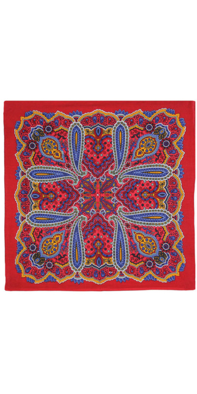 Red Paisley Bandana 22x22