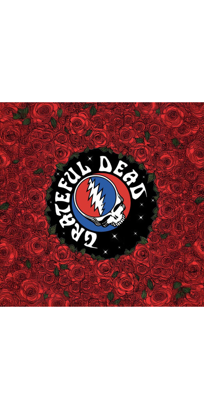 Grateful Dead Steal Your Face Skull Roses Bandana 22x22