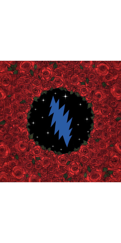 Grateful Dead Lightning Bolt Roses Bandana 22x22