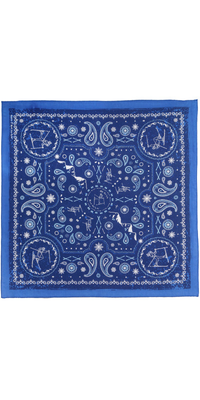 Skiing Bandana Blue 22x22