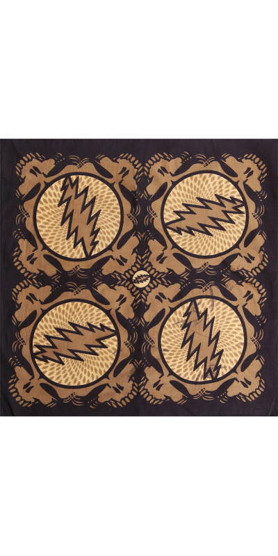 Grateful Dead Spin Your Face SYF Bandana Tan 22x22