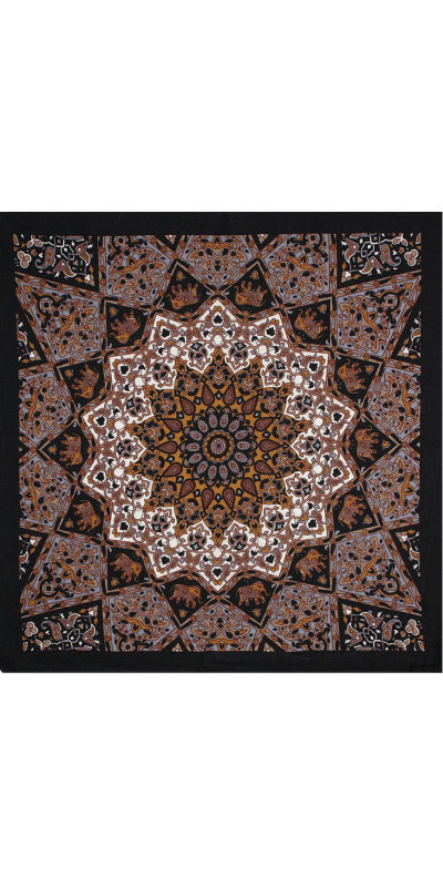 India Star #9 Bandana Brown, Tan & Gray  22x22