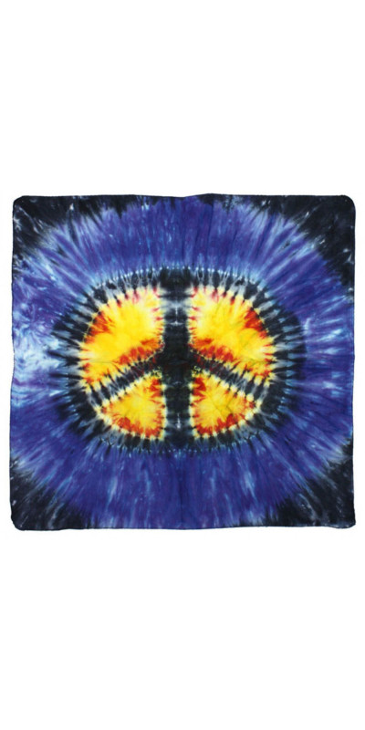 Peace Sign Tie-dyed Bandana 22x22