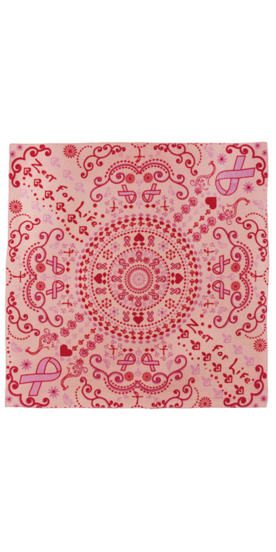 Zest For Life Pink Ribbon Bandana 22x22 *CLEARANCE*