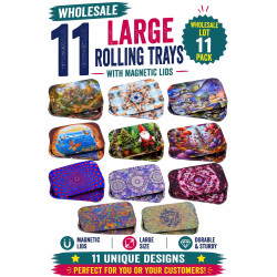 Wholesale Lot of 11 Large Rolling Trays with Magnetic Lids **SALE**