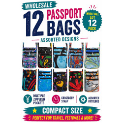 Wholesale Lot of 12 Passport Pouch Purse Bags