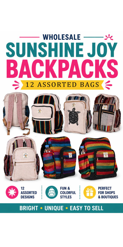 Wholesale Lot of 12 Assorted Backpacks **SALE**