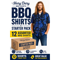 Wholesale Lot of 12 Assorted Hary Dary Men's Button Down Camp Shirts - Save 5%