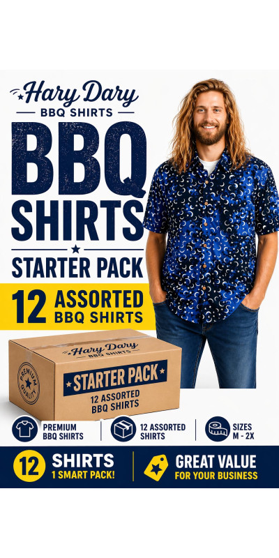 Wholesale Lot of 12 Assorted Hary Dary Men's Button Down Camp Shirts