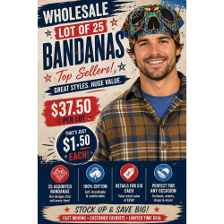 WHOLESALE LOT of 25 Assorted Bandanas **SAVE**