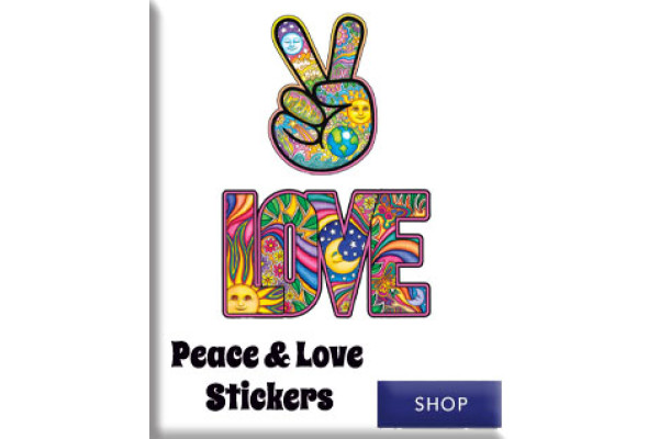 Peace and Love Stickers