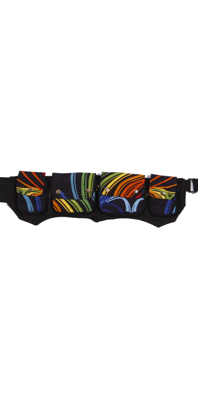 Festival Utility Money Belt Bag Rainbow Ripple
