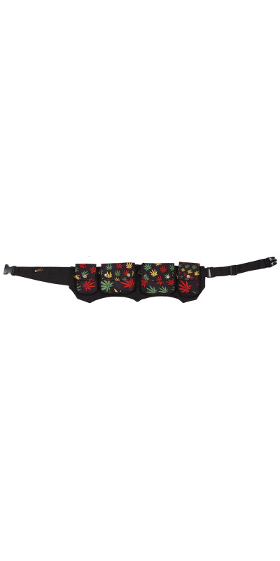 Festival Utility Money Belt Bag Rasta Leaf