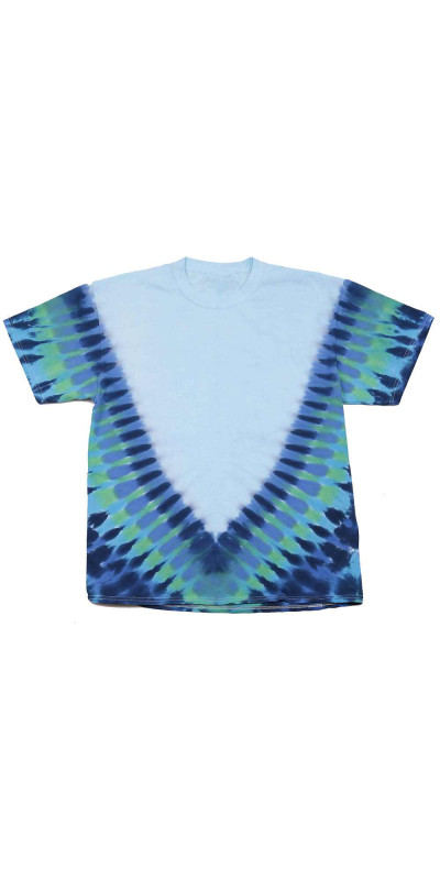 V-Dye Blue & Green Tie Dyed T-Shirt featuring your Custom Art