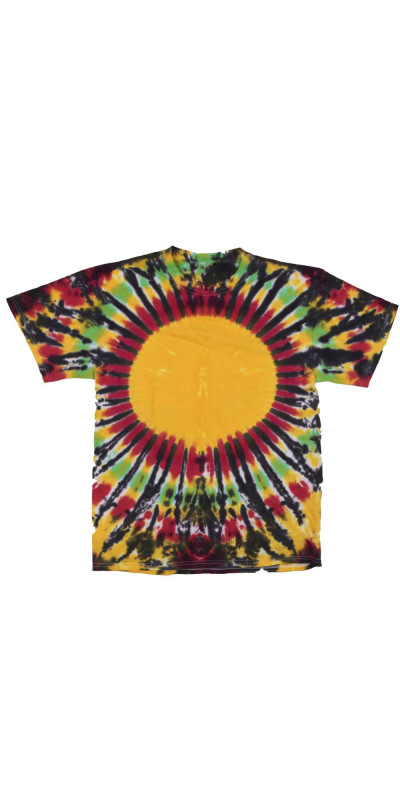 Center Circle Rasta Tie Dyed T-Shirt featuring your Custom Art