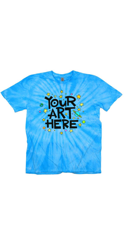 Pinwheel Turquoise Tie Dyed T-Shirt featuring your Custom Art
