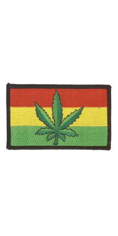 Rasta Flag Leaf Patch 4"