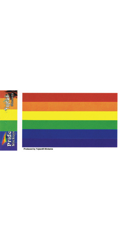 Rectangular Rainbow Sticker  5"