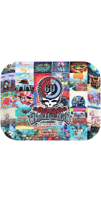 60th Anniversary Grateful Dead Large Metal Rolling Tray 13x11"