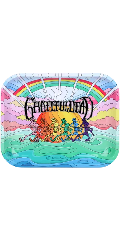 Under The Rainbow Grateful Dead Large Metal Rolling Tray 13x11"