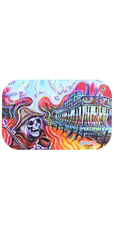 Steamboat Grateful Dead Metal Rolling Tray and Lid Combo 11x7"