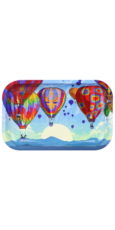 Hot Air Grateful Dead Metal Rolling Tray and Lid Combo 11x7"