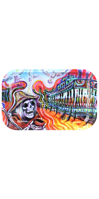 Steamboat Grateful Dead Metal Rolling Tray and Lid Combo 11x7"