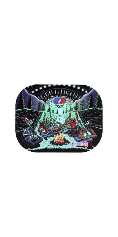 UFO Jam Grateful Dead Small Metal Rolling Tray and Lid Combo 7x5.5"